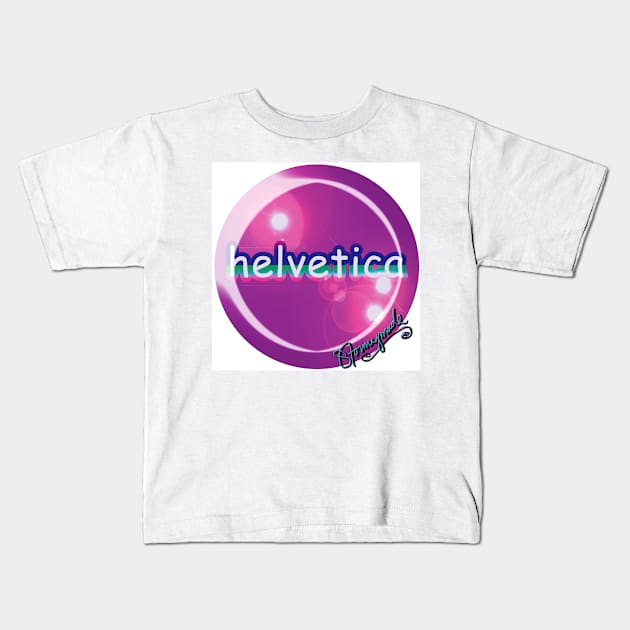 helvetica sample for cool designers Kids T-Shirt by STORMYMADE